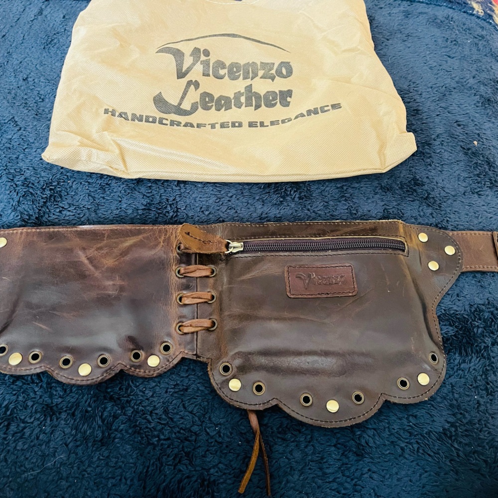 Genuine leather belt wallet